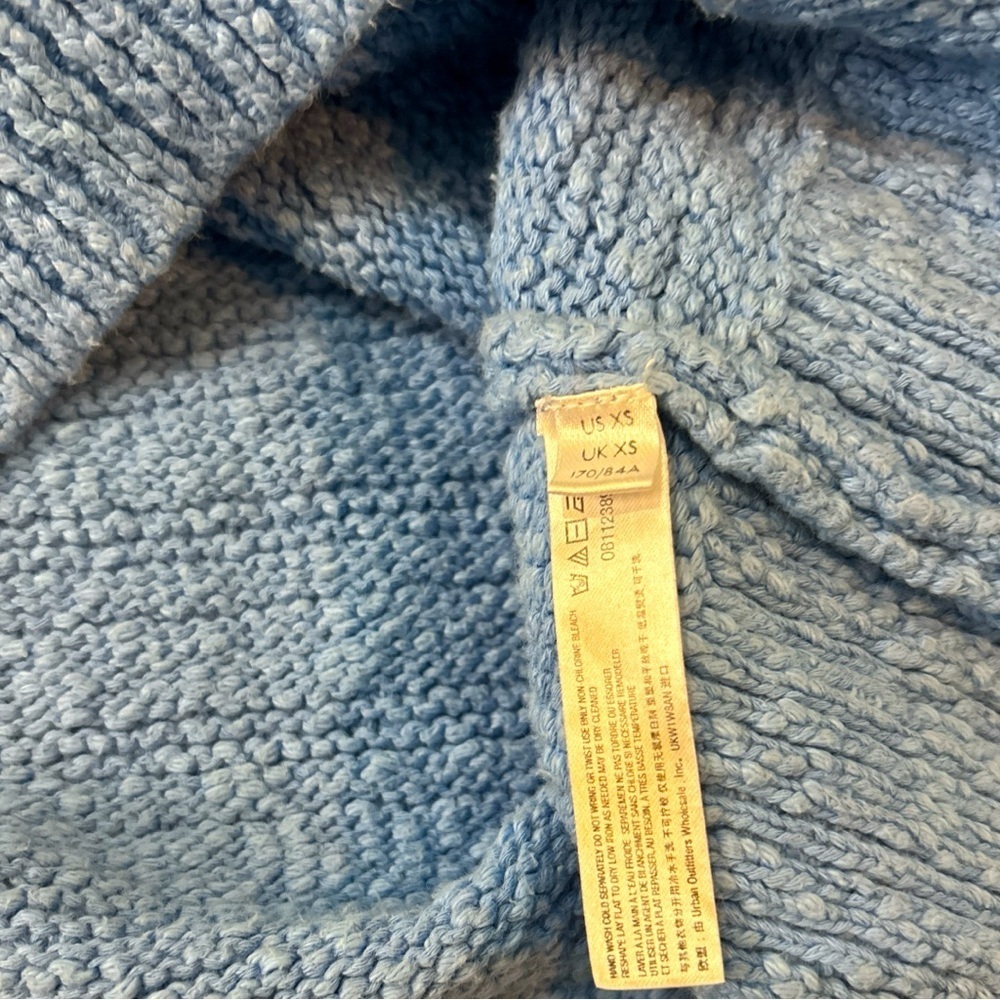 Free People Beach Malibu Boo Sweater in Calendula Sky Blue Size Extra Small - Picture 5 of 7